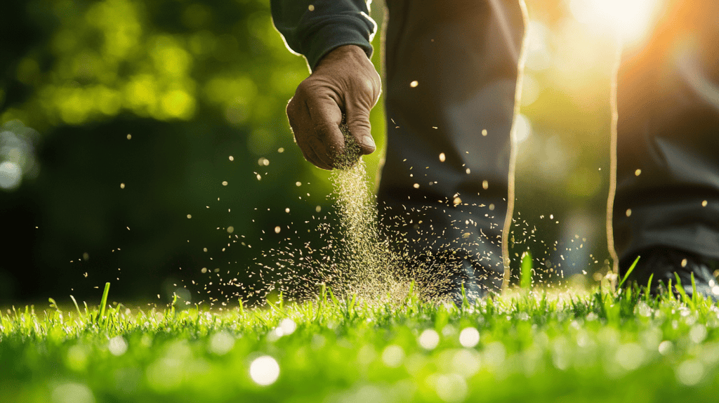 overseeding lawn with grass seed