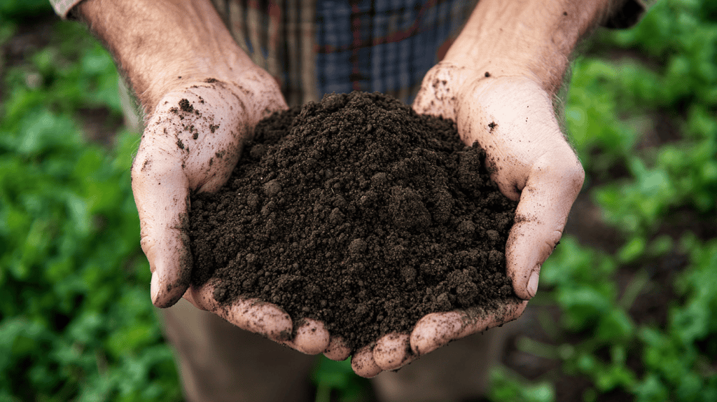 person holding top soil