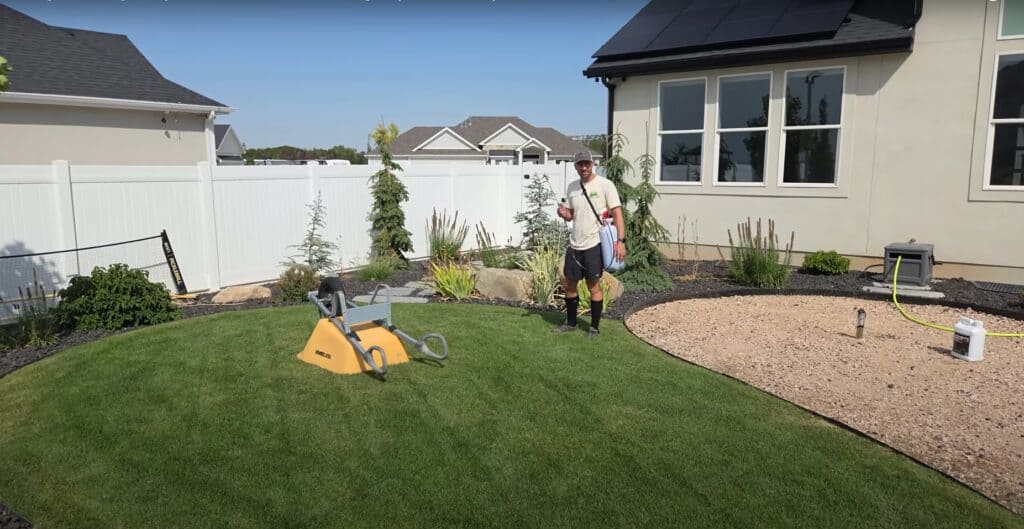 showing how to apply neighbors envy to your yard