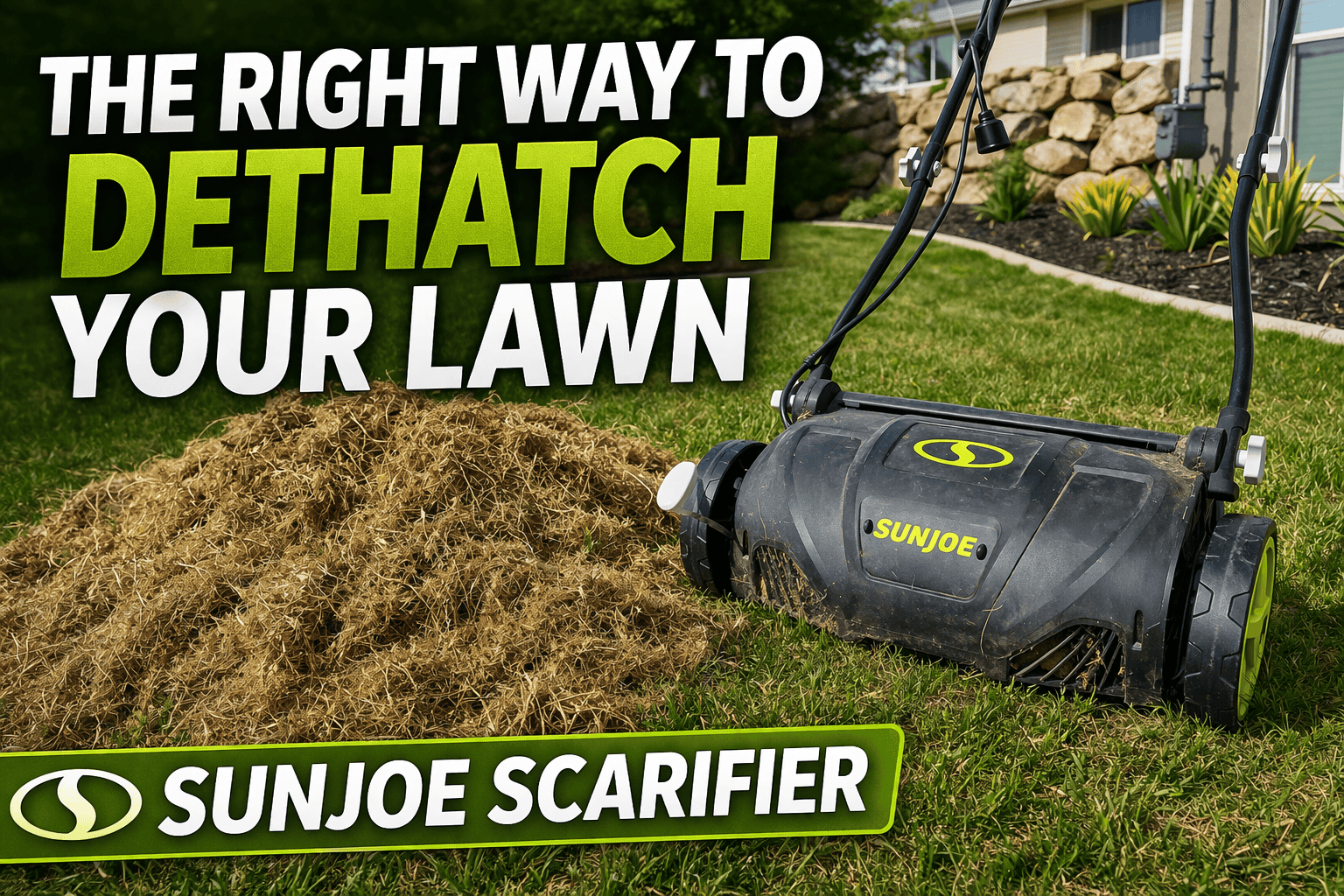 how to use the sunjoe dethatcher and scarifier to dethatch your lawn