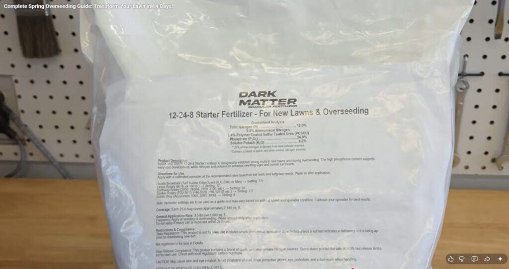 dark matter starter fertilizer for spring overseed
