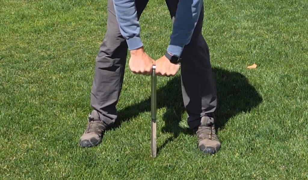 test clay soil with sampler probe