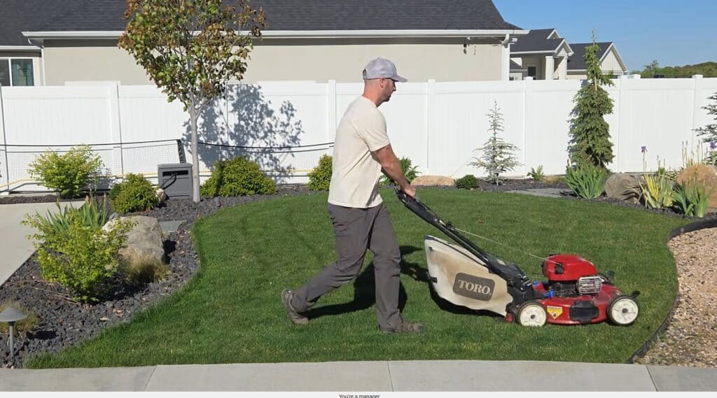 mow the lawn before aerating