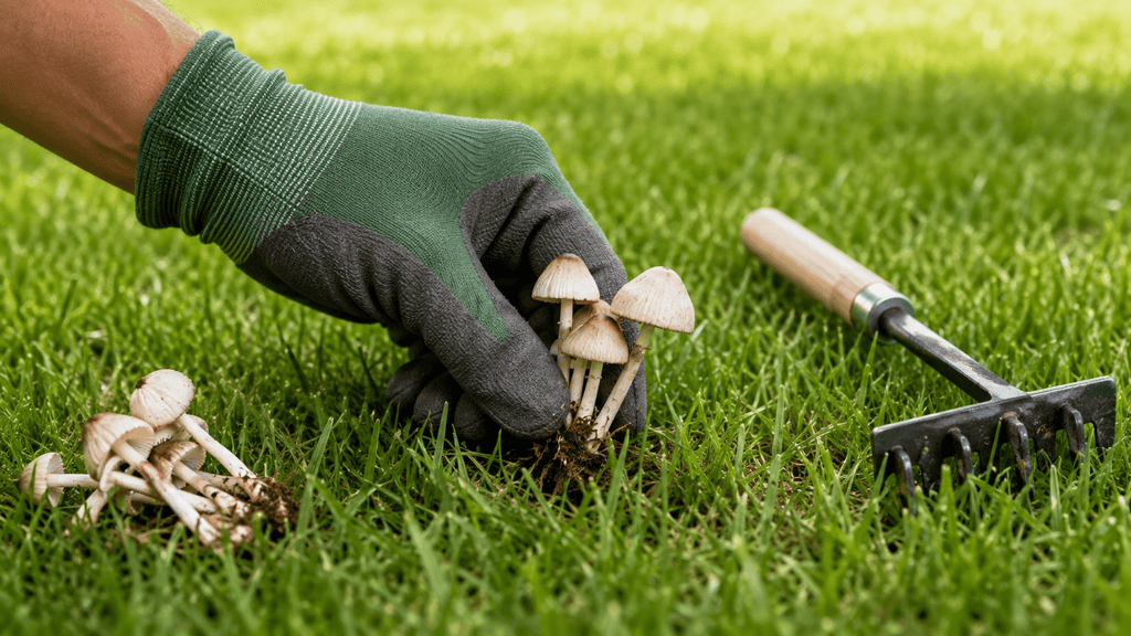how to remove mushrooms in your lawn