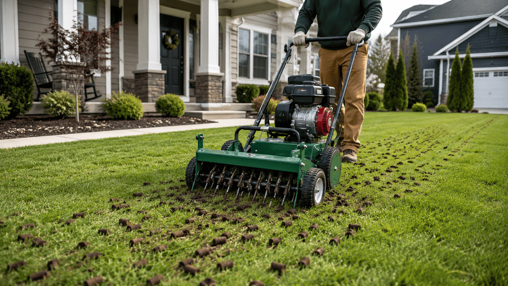 how to aerate before leveling my lawn