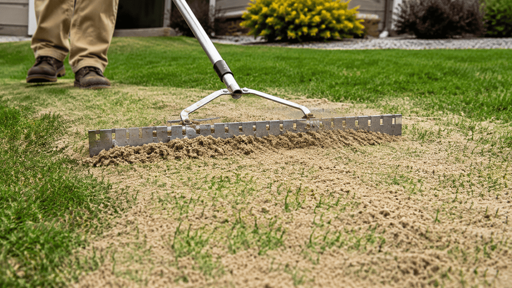 use a lawn leveling rake